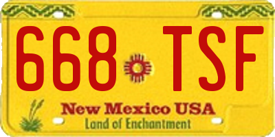 NM license plate 668TSF