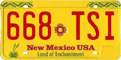 NM license plate 668TSI