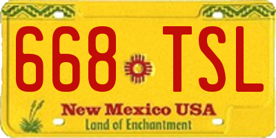 NM license plate 668TSL