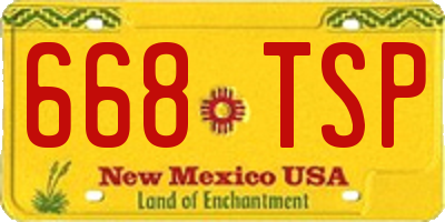 NM license plate 668TSP