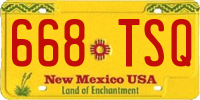 NM license plate 668TSQ