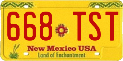 NM license plate 668TST