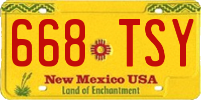 NM license plate 668TSY