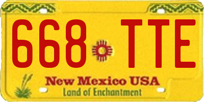 NM license plate 668TTE