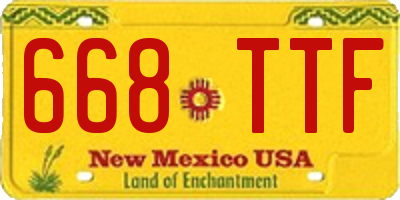 NM license plate 668TTF