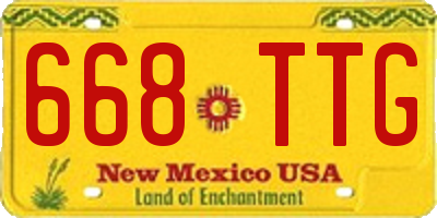 NM license plate 668TTG
