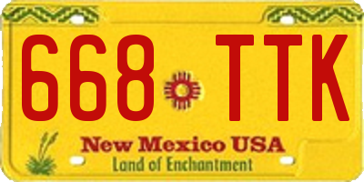 NM license plate 668TTK