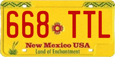 NM license plate 668TTL
