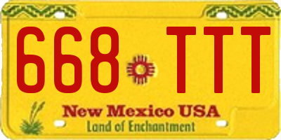 NM license plate 668TTT