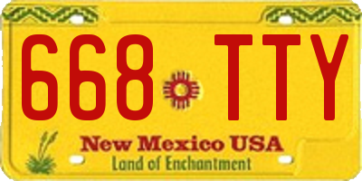 NM license plate 668TTY