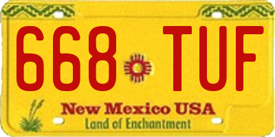 NM license plate 668TUF