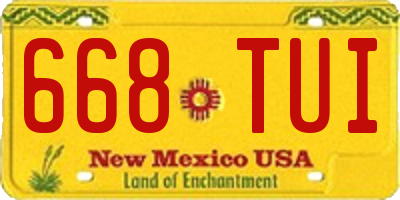 NM license plate 668TUI