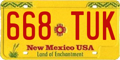 NM license plate 668TUK
