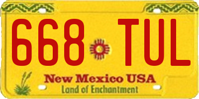 NM license plate 668TUL