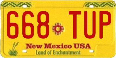 NM license plate 668TUP