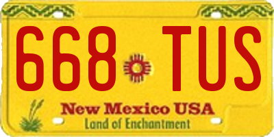 NM license plate 668TUS