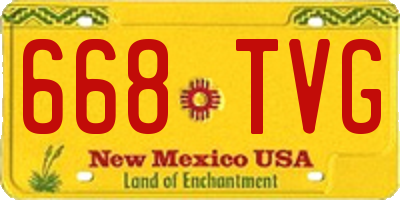 NM license plate 668TVG