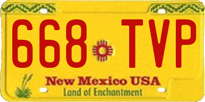 NM license plate 668TVP