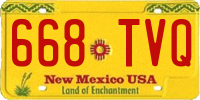 NM license plate 668TVQ