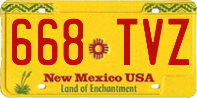NM license plate 668TVZ