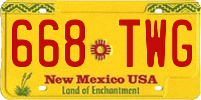 NM license plate 668TWG