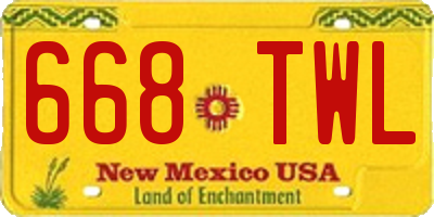 NM license plate 668TWL
