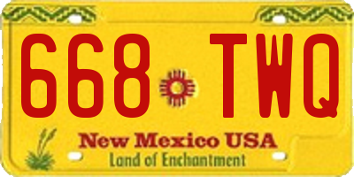 NM license plate 668TWQ