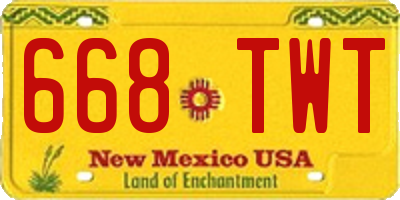 NM license plate 668TWT