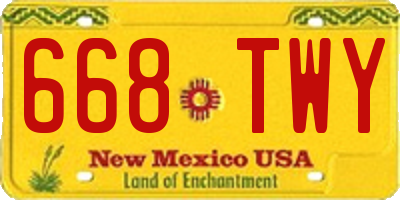 NM license plate 668TWY