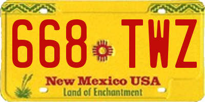 NM license plate 668TWZ