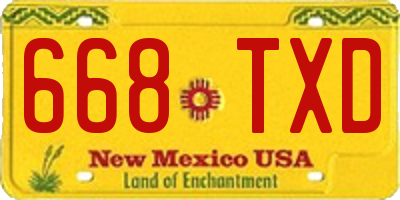 NM license plate 668TXD