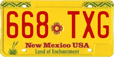 NM license plate 668TXG