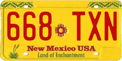 NM license plate 668TXN
