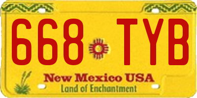 NM license plate 668TYB