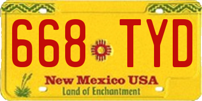 NM license plate 668TYD