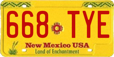 NM license plate 668TYE