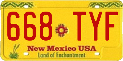 NM license plate 668TYF