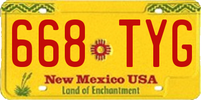NM license plate 668TYG