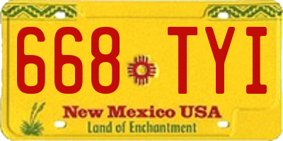 NM license plate 668TYI