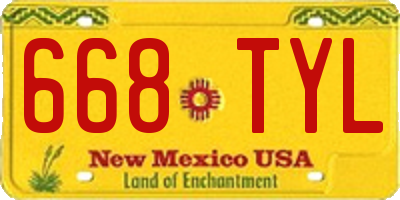 NM license plate 668TYL