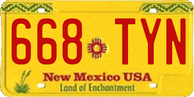 NM license plate 668TYN