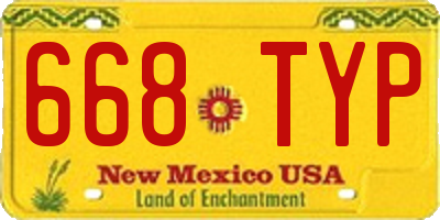 NM license plate 668TYP