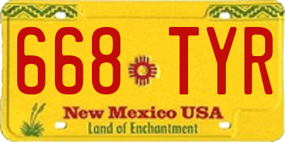 NM license plate 668TYR