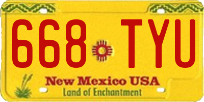 NM license plate 668TYU
