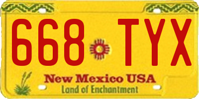NM license plate 668TYX