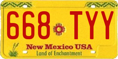 NM license plate 668TYY