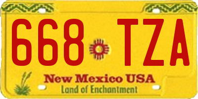 NM license plate 668TZA