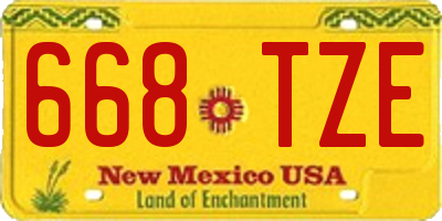 NM license plate 668TZE