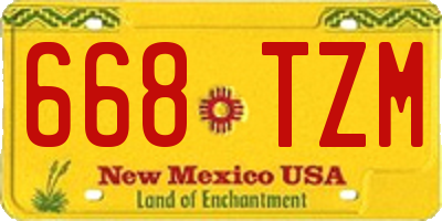 NM license plate 668TZM