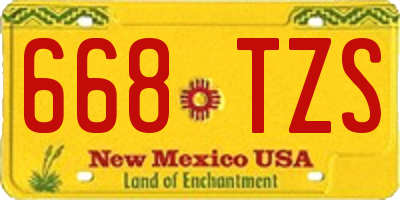 NM license plate 668TZS
